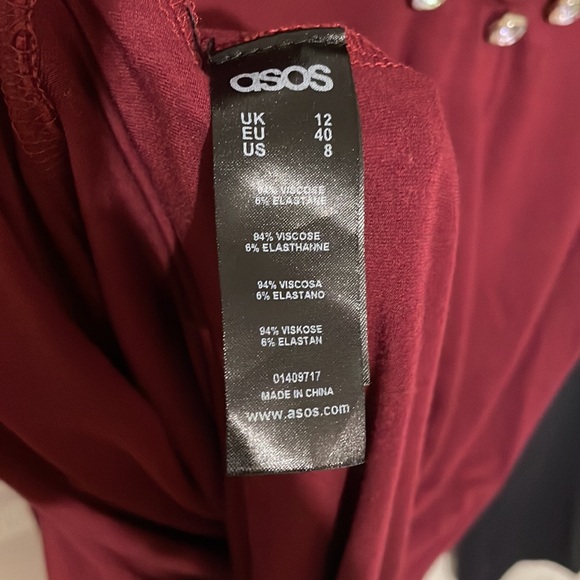 ASOS Burgundy Jewel Body-con Dress - Picture 7 of 7